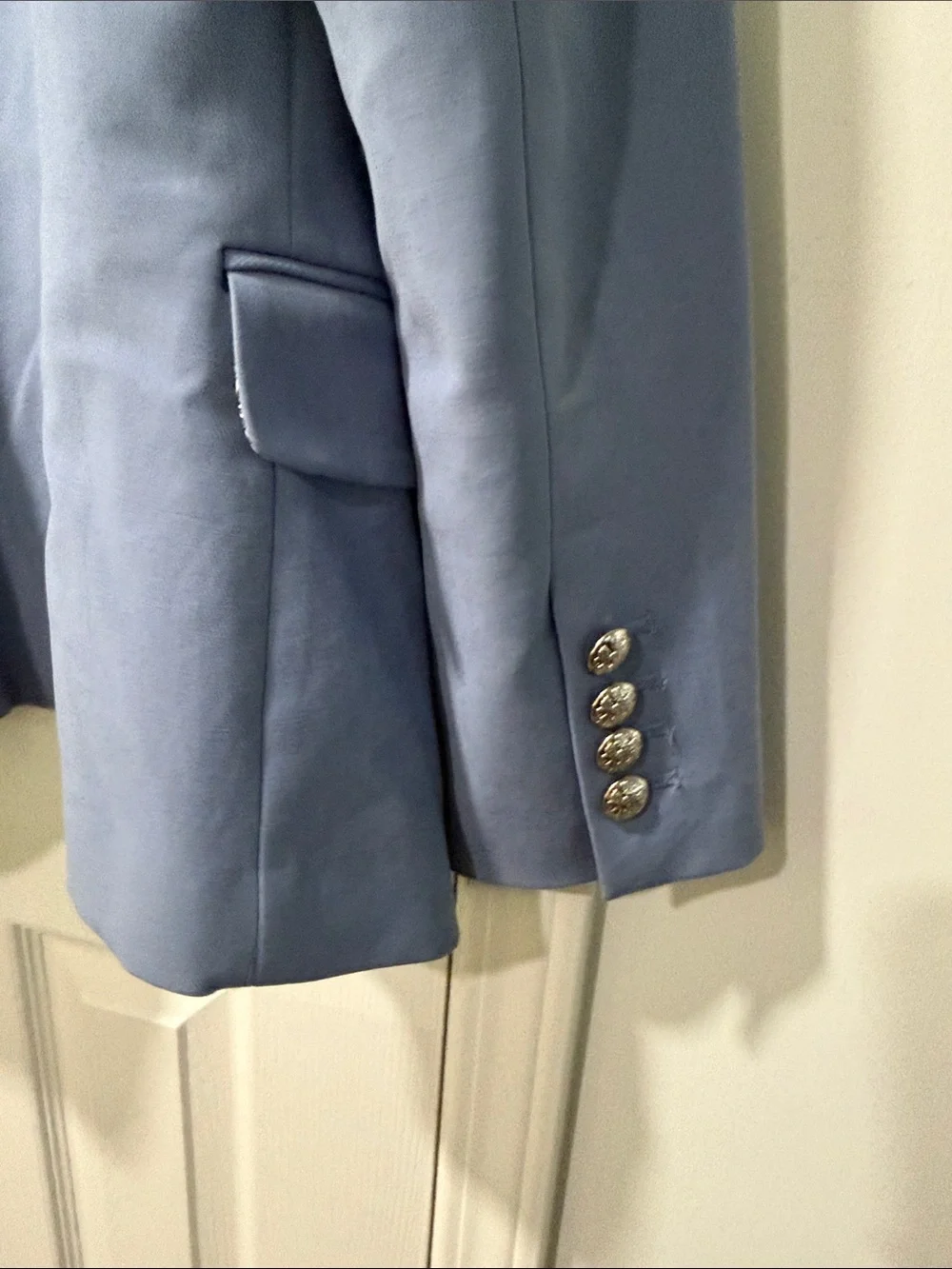 White House Black Market Double-Breasted Powder Blue Blazer